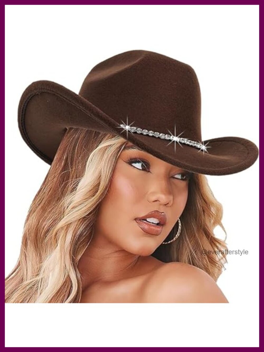 Sparkly Rhinestone Western Cowgirl Hat Glitter Bling Felt Rodeo Hat Disco Party